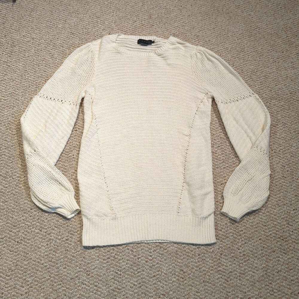 Hatch The Abigail Sweater Womens 1 Small Cream Open Knit Maternity Pullover
